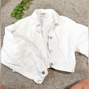 Blank NYC Cropped White Jean Jacket